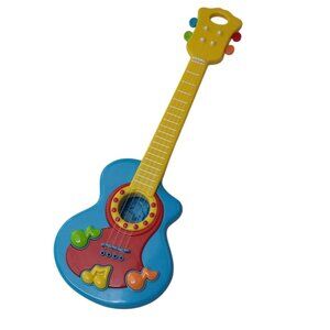 Playgo Kids Guitar Musical Toy Blue Yellow Sound Strings Pretend Play